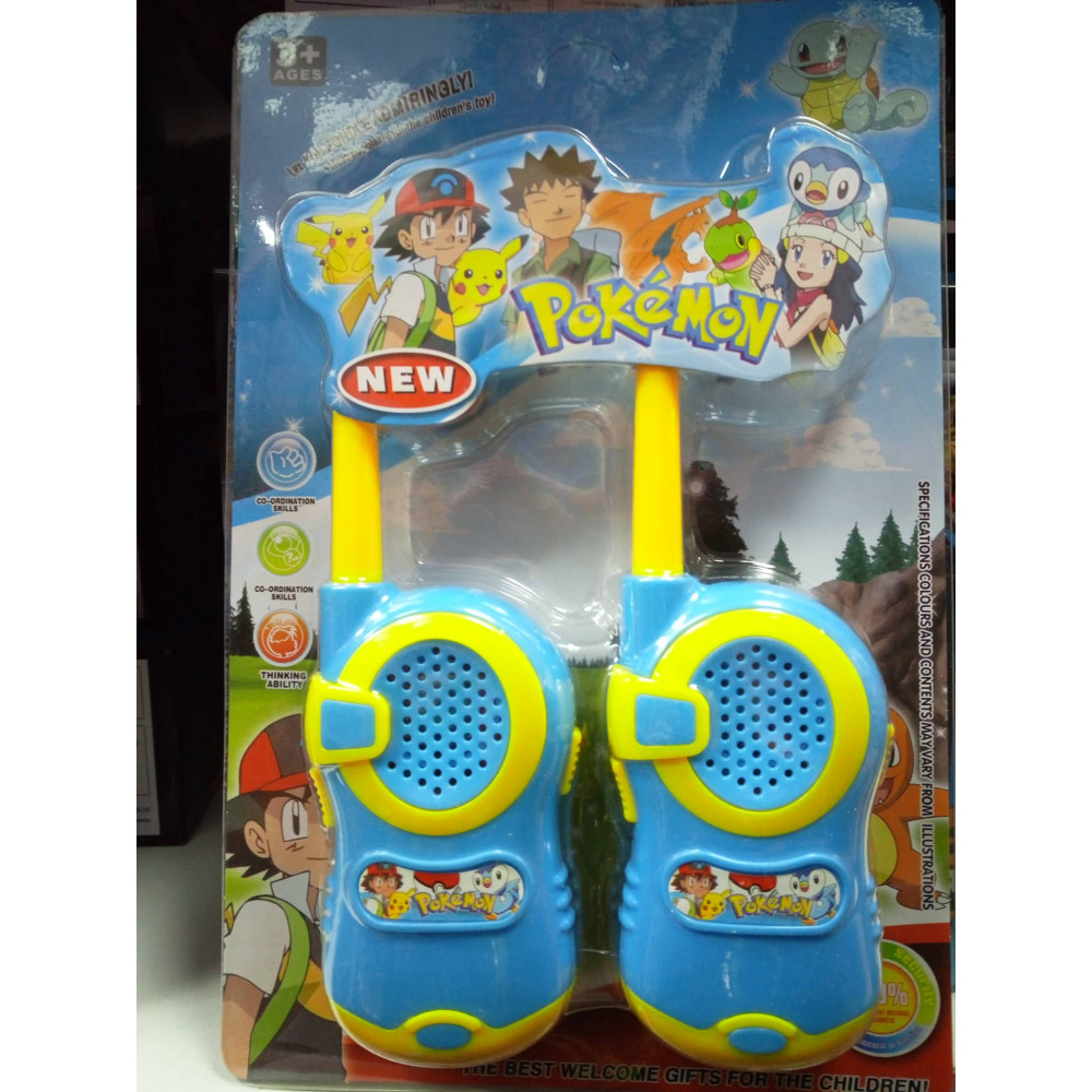 Interactive childrens walkie-talkie with cartoon characters Pokemon, 2 pcs