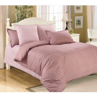 Gift set of plain satin bed linen, 2 pillowcases, sheet, duvet cover, king size 200 x 220 cm