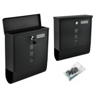 Classic waterproof steel mailbox with newspaper compartment, key, A4