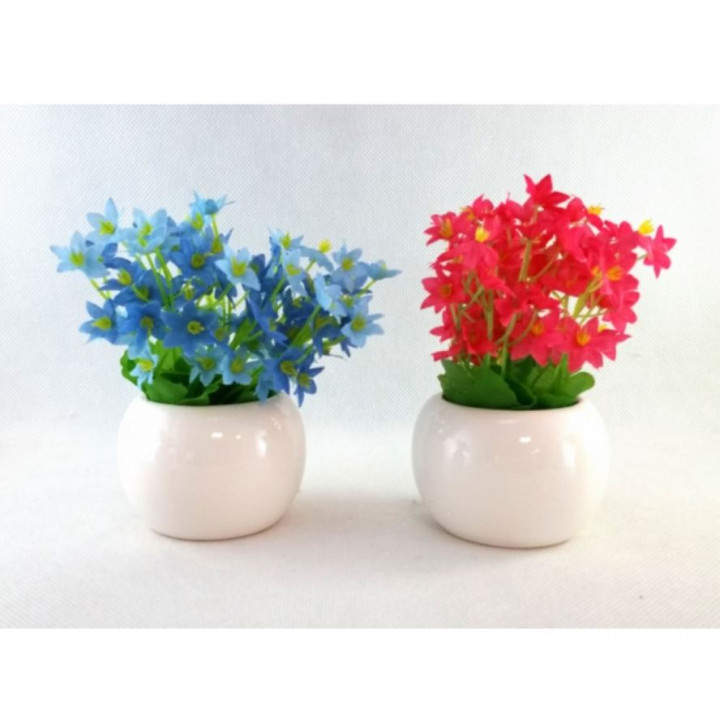 Decor for the interior of the living room, bedroom, kids room, office - artificial flowers Bells in a pot