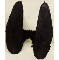 Milzīgi melni spārni 80 cm no īstām spalvām maģiskam Helovīna kostīmam, fotosesijai