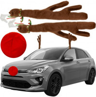 Jaungada Ziemassvētku dekors Ziemeļbriežu ragi un deguns jūsu automašīnas rotāšanai