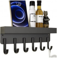 Ergonomic coat hanger with a convenient shelf for small items, hats