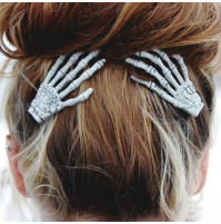 Colored hair clip Skeleton Hand