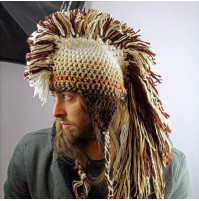 Stylish warm knitted hat for a real lumberjack, with a huge mohawk