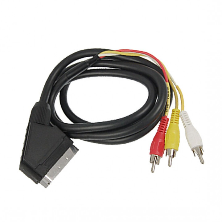 Ultra Scart cable male to 3x RCA male to connect tuner or DVD player to TV