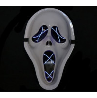 Glowing LED El Wire Scream mask for parties, carnivals