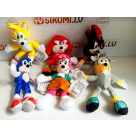 Mīksta plīša bērnu rotaļlieta no multfilmas Soniks Sonic The Hedgehog - Ezītis Shadow, Knuckles, Amy Rose, Silver, Sonic