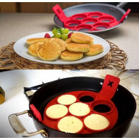 Multifunctional 4 or 7 position silicone mold for preparing pancakes, omelets, scrambled eggs