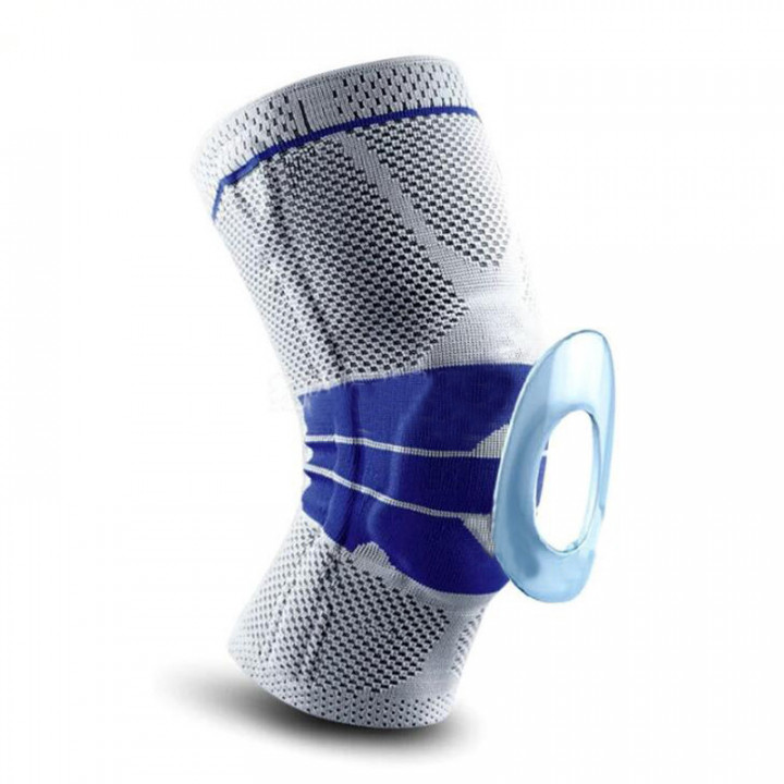 3D elastic knee pad with silicone spring insert to support the knee cup