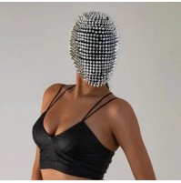 Full-studded mask helmet for the whole head, for photo shoots, parties, show programs