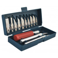 Scalpels, precision knives with replaceable attachments - for hand-made, precision, small work, wood carving, clay, 16 pcs