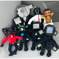 Soft childrens toy TV Man Titan, Speaker Man, Skibidi Toilet from the popular cartoon Skibidi Toilet