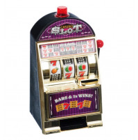 Real tabletop slot machine, one-armed bandit interactive pocket game machine with sounds and light