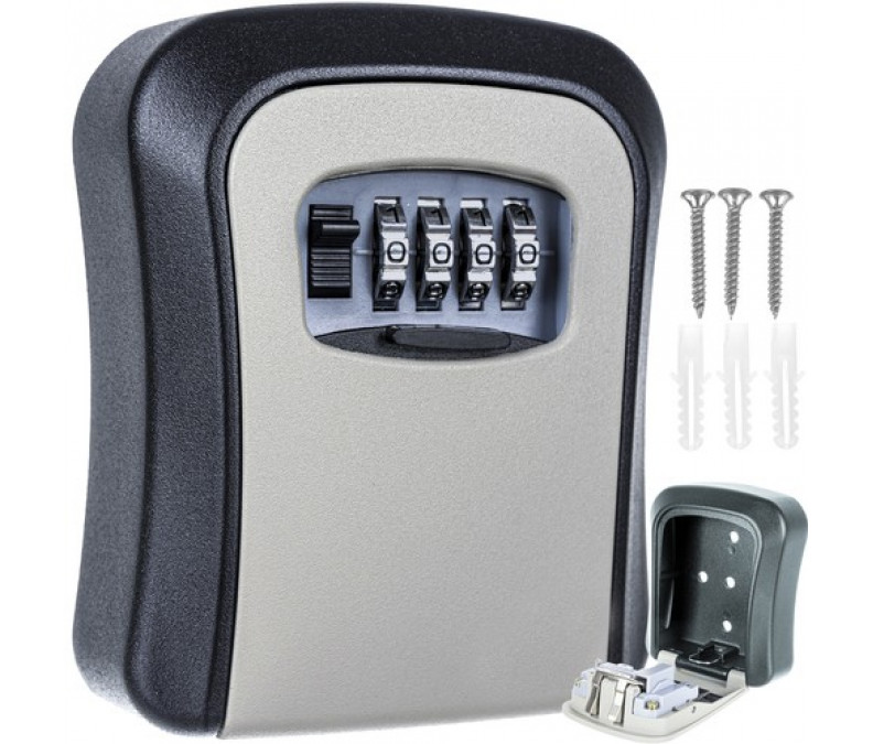 Safe, compact key holder with 4 digit code, for storage and transfer of AirBnb, Booking, car keys