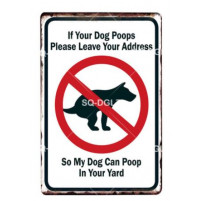 Металлическая табличка с собакой для частного дома
