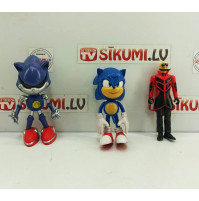 Childrens collectible play set of 3 figure toys Sonic, Metal Sonic, Mister Eggman, Sonic The Hedgehog
