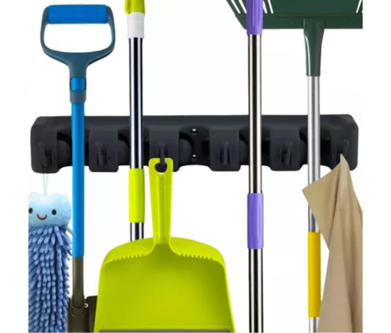 Hanging organizer for tools, rakes, shovels, holder for floor brushes, brooms