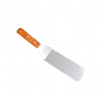 Professional stainless steel spatula, with wooden handle for cooking, turning food, cakes