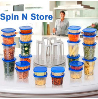 Food containers with tripod, lunch boxes, with a convenient, rotating Spin N Store holder