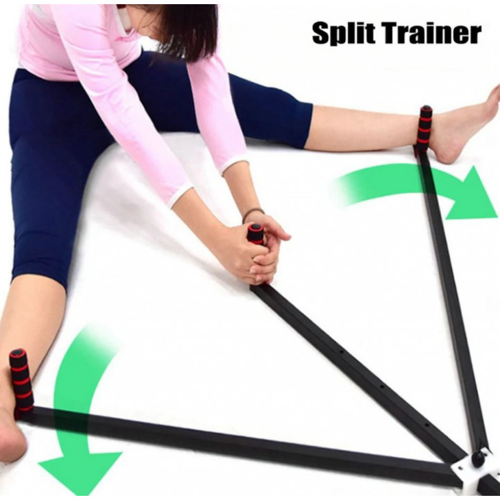 Mechanical lever home exercise machine for stretching the muscles of the legs, hips, split