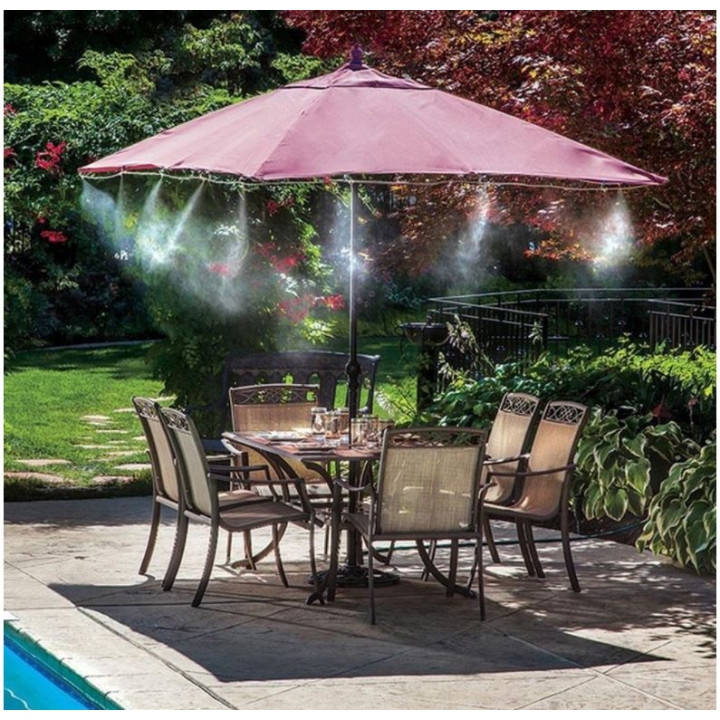 Sprinkler - water spray system for garden umbrella, spray gun for cooling