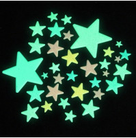 Стильные наклейки для дизайна детской комнаты - светоотражающие светящиеся цветные звезды