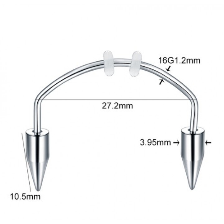 Safe medical stainless steel piercing, Smile or Septum earring