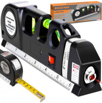 Construction laser and classic level with built-in tape measure 250 cm, a universal tool for the master