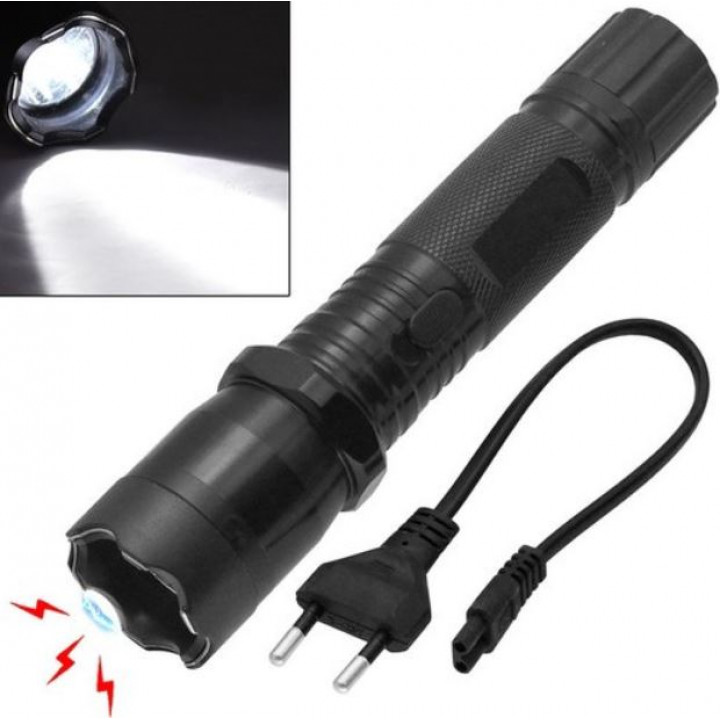 LED flashlight with a stun gun to scare away dogs - an electric shocker against barking