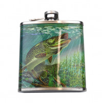 A gift for a real fisherman, a fishing enthusiast, a flask with a huge pike, 210 ml