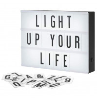 Interjera LED gaismas kaste ar regulējamu apgaismojumu, naktslampa ar maināmiem burtiem