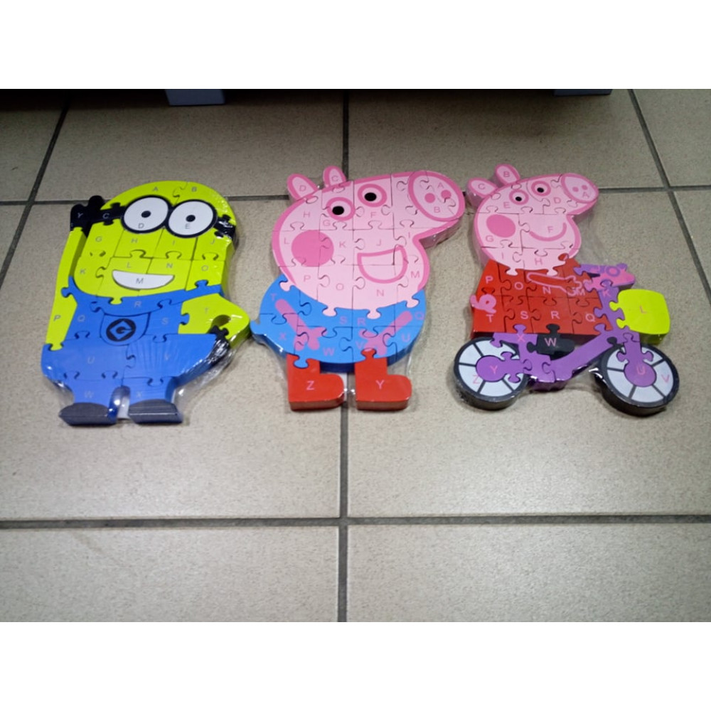The developing children's puzzle Peppa Pig or Minion