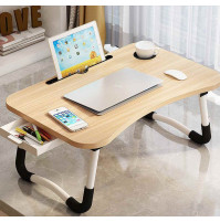 Ergonomic foldable computer mini table for breakfast in bed, laptop, tablet, with cup holder