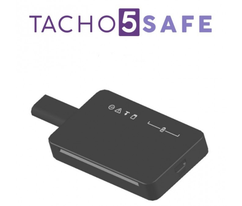 Мобильный считыватель тахографа Tacho5Safe с SIM картой, читает также карты водителя RS CARD, доступ через подключение по аппликации со смартфона