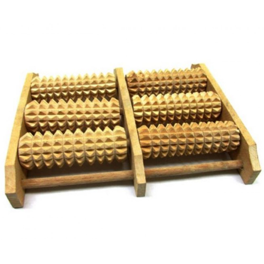Wooden massage roller - acupuncture roller for foot massage and relaxation