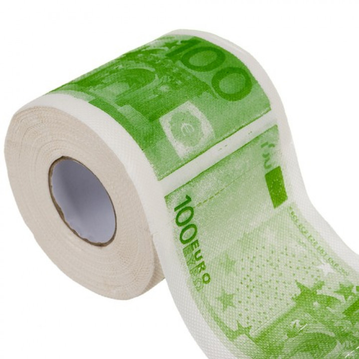 Souvenir toilet paper in the form of 100 euro banknotes - a cool