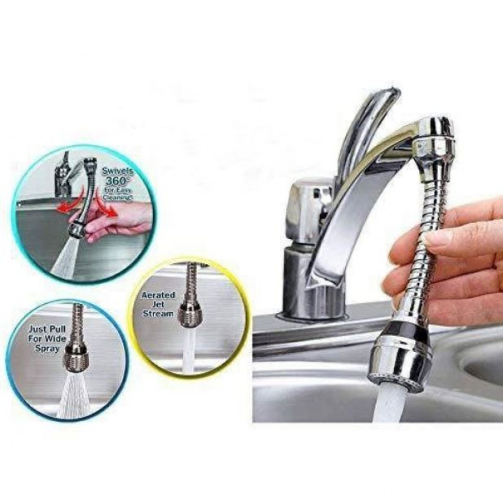 Kitchen Faucet Nozzle Flexible Hose Extension Water Saving Aerator Turbo Flex 360