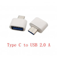 OTG адаптер переходник, USB Type A мама на Type C папа, для подключения клавиатуры, мышки к телефону