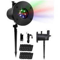 Festive outdoor LED projector for home with replaceable cartridges - slides