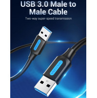 Quick extension cable, cable, USB 3.0 male to USB 3.0 male, for connecting a hard drive, set-top boxes, 0.5 m