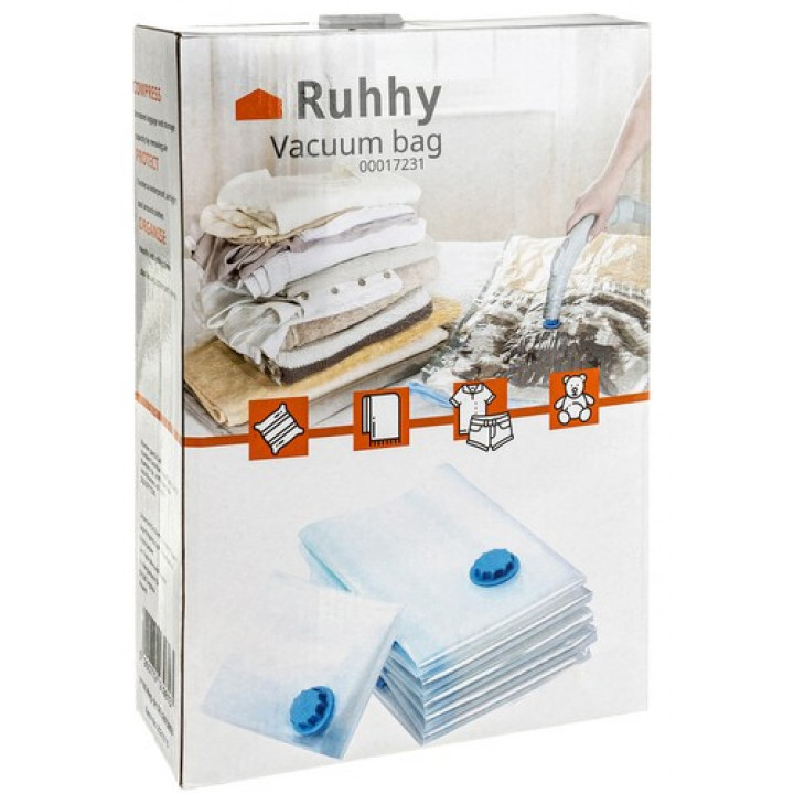 A set of vacuum zip bags with an air valve, for storing clothes, things, 15 pcs