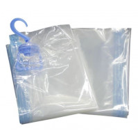 Sealed vacuum bag with hanger for storing seasonal clothes