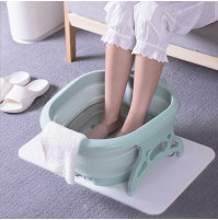 Foldable foot bath with massage rollers