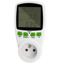 Device for measuring energy consumption at home, electricity leakage, digital wattmeter in the outlet