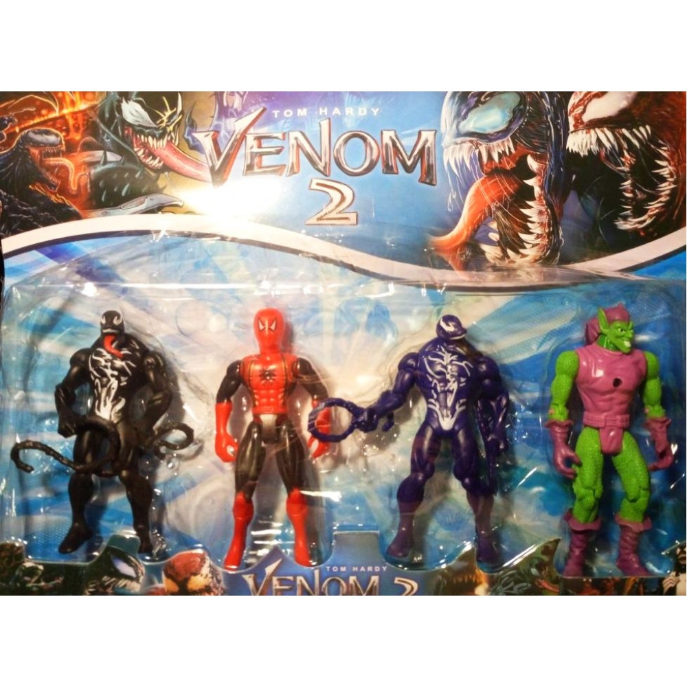 Детский игровой набор коллекционных фигурок Marvel Человек Паук, Эльф, Веном, Симбиот