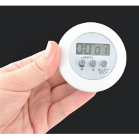Kitchen timer with 3 buttons, LCD display, magnet and backlight, for cooking, clock with alarm