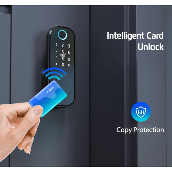 WiFi Electronic Smart Biometric Door Lock with Fingerprint, Key, RFID Card, Tuya APP, for Home, Gate, Office - Waterproof Smart Lock