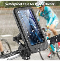 Waterproof adjustable phone holder with protective case - for motorcycles, scooters, bicycles 