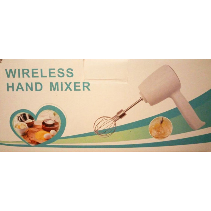 Wireless hand mixer with whisks, battery operated